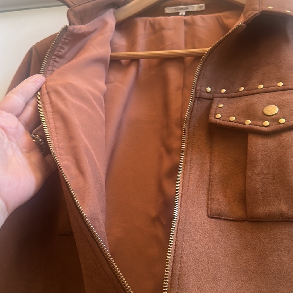 TULAROSA Abbot Faux Suede Cropped Jacket - Picture 11 of 12